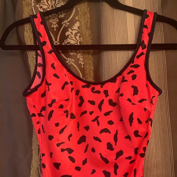 Bathing Suit - Size 8 Red/Black Animal Print- Looks Sharp - Picture 2 of 11